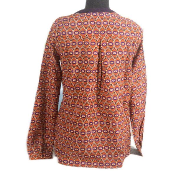 2/$12 Sabine Blouse Quarter Button Up Long Sleeve Printed Top Mauve Purple Sz XS - Picture 3 of 7
